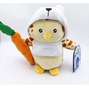 Pudgy Penguins Plush Buddie (1) with Giraffe Skin and a Teddy Bear Hat